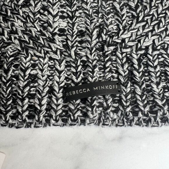 Rebecca Minkoff Marled Pom Pom Beanie Hat & Arm Warmers Set Open Fingers NWT - Picture 3 of 4